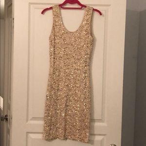Gold/Cream Sequence Dress